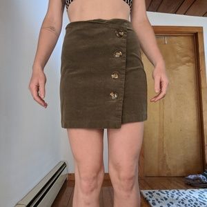 Corduroy Olive Green Skirt